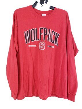 NC State Wolfpack Long Sleeve Shirt Men's Size Large Red